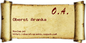 Oberst Aranka névjegykártya