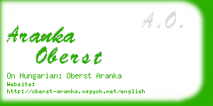 aranka oberst business card